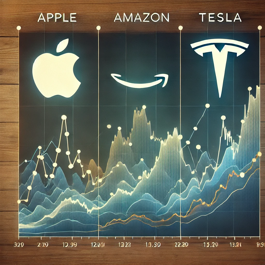 Apple, Amazon, and Tesla Historical Stock Prices